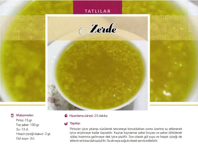 Zerde Tatlısı